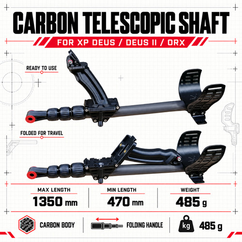 Asta telescopica carbonio - asta, in