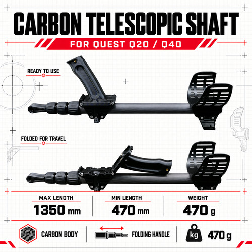 Asta telescopica carbonio - asta,